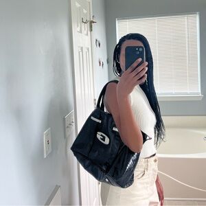 90's Style Guess Snake Patterned Black Bag